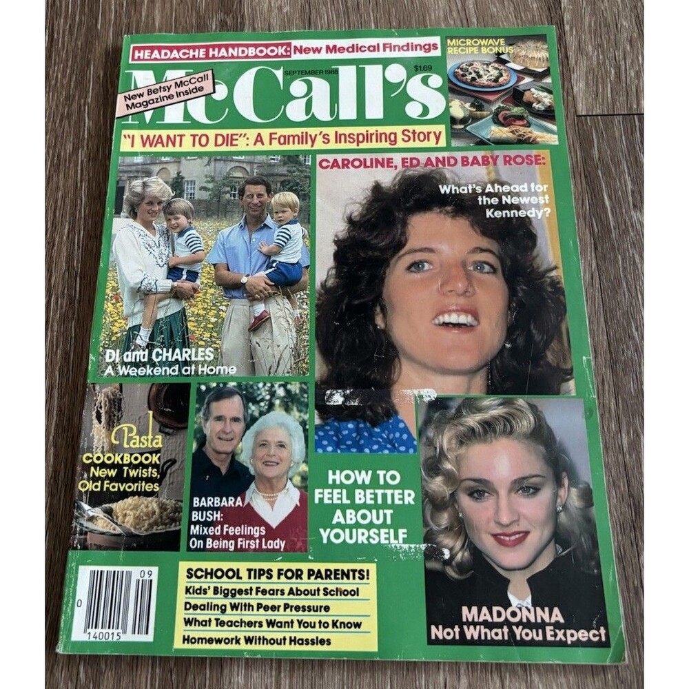 McCalls Magazine September 1988 - Princess Diana, Madonna, Kennedy & Bush